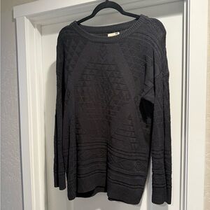 Black Geometric Knit Sweater